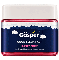 Gäsper Gummy Moons - Raspberry | 30 Gummies | 6 mg Melatonin | Vegetarian Safe!
