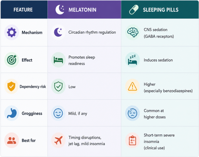 Melatonin supporting better sleep Melatonin supporting better sleep
